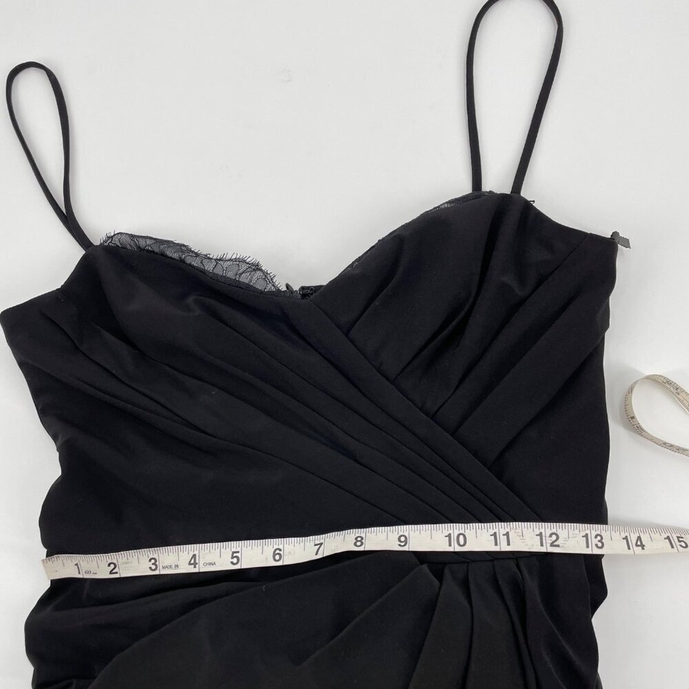 NWT Vera Wang Black Lace Trim Draped Whimsigoth Maxi Dress Womens Size 8 Classic - Picture 8 of 10